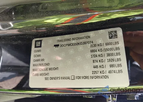 2019 Chevrolet Silverado 1500 Lt из США, поврежденный, VIN 3GCPWCED2KG287074